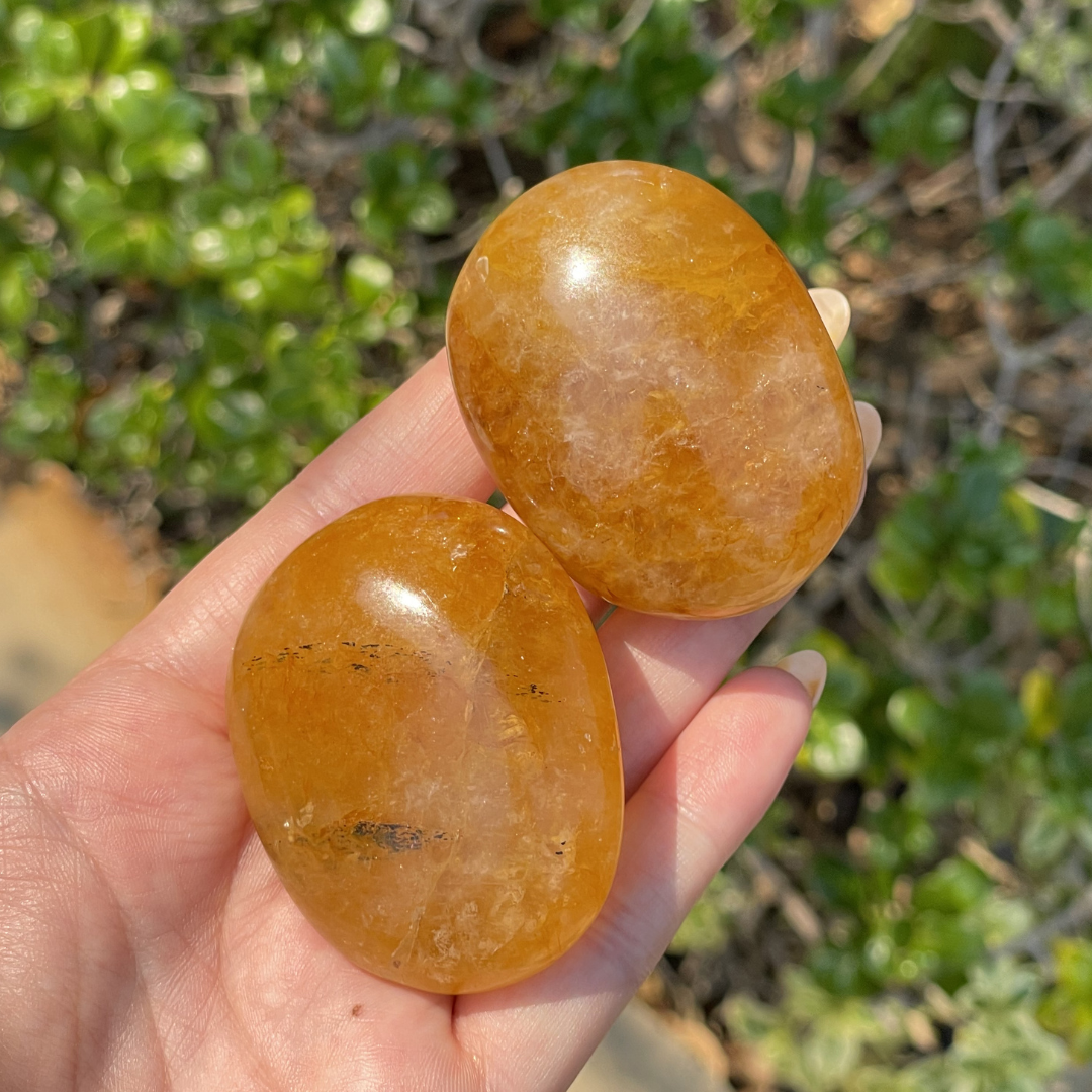 Golden Healer Quartz Palm Stone
