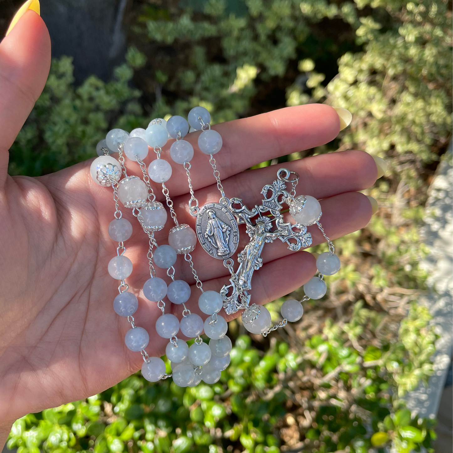 Aquamarine & Moonstone Rosary