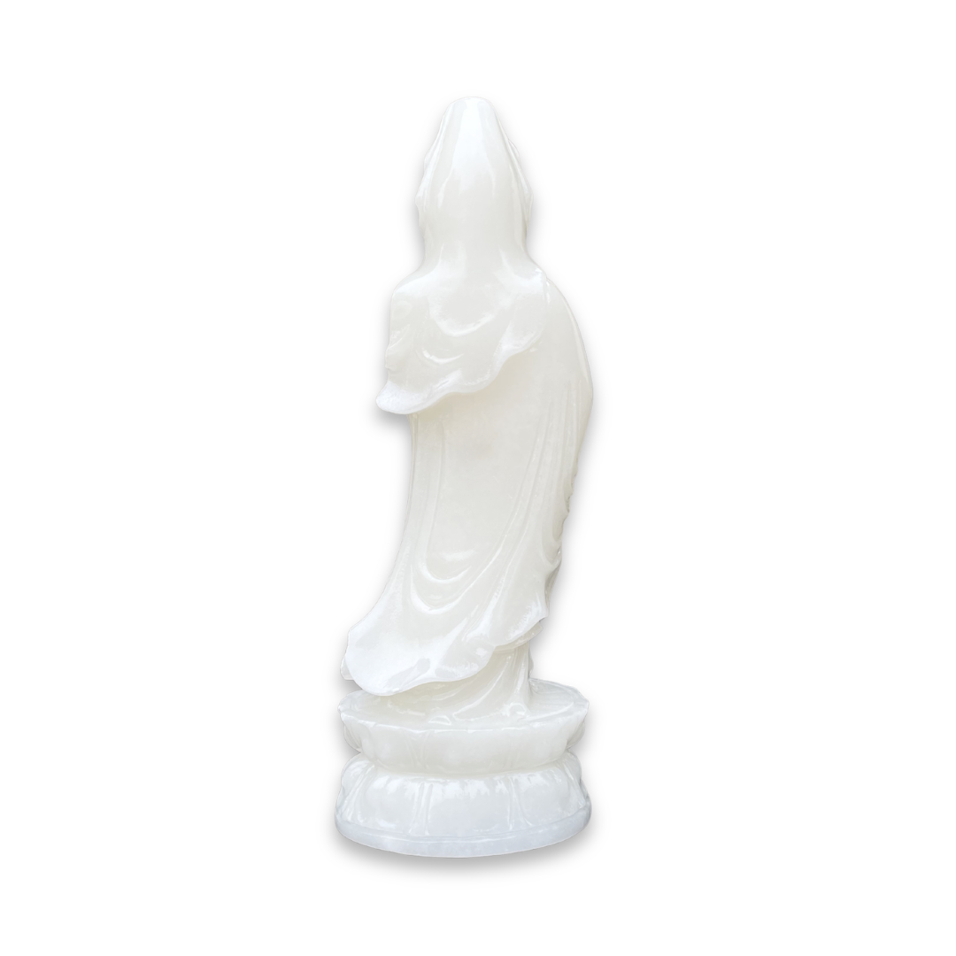 Luminous White Jade Kuan Yin Statue