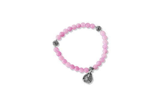 Pink Jade Kuan Yin Bracelet