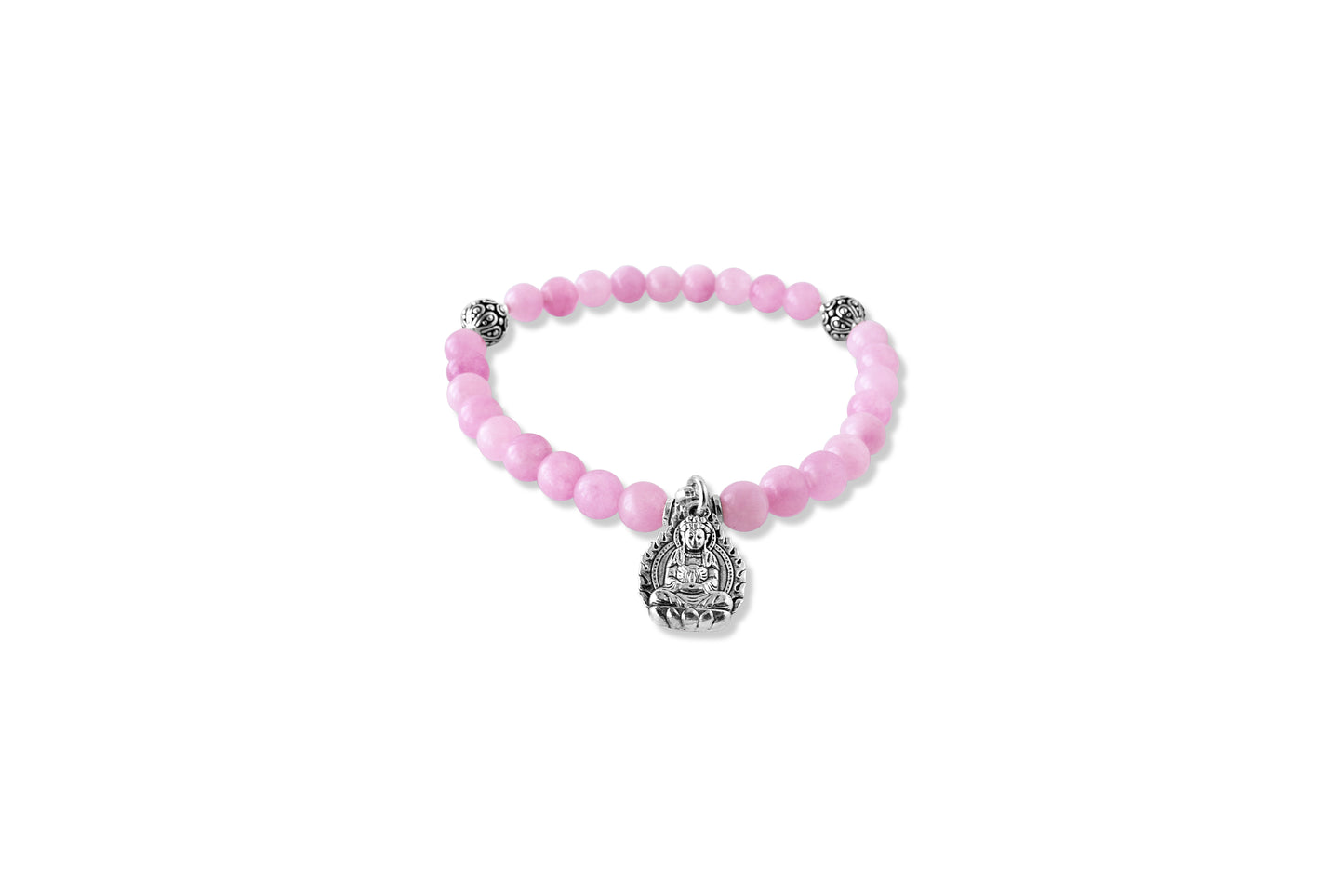 Pink Jade Kuan Yin Bracelet
