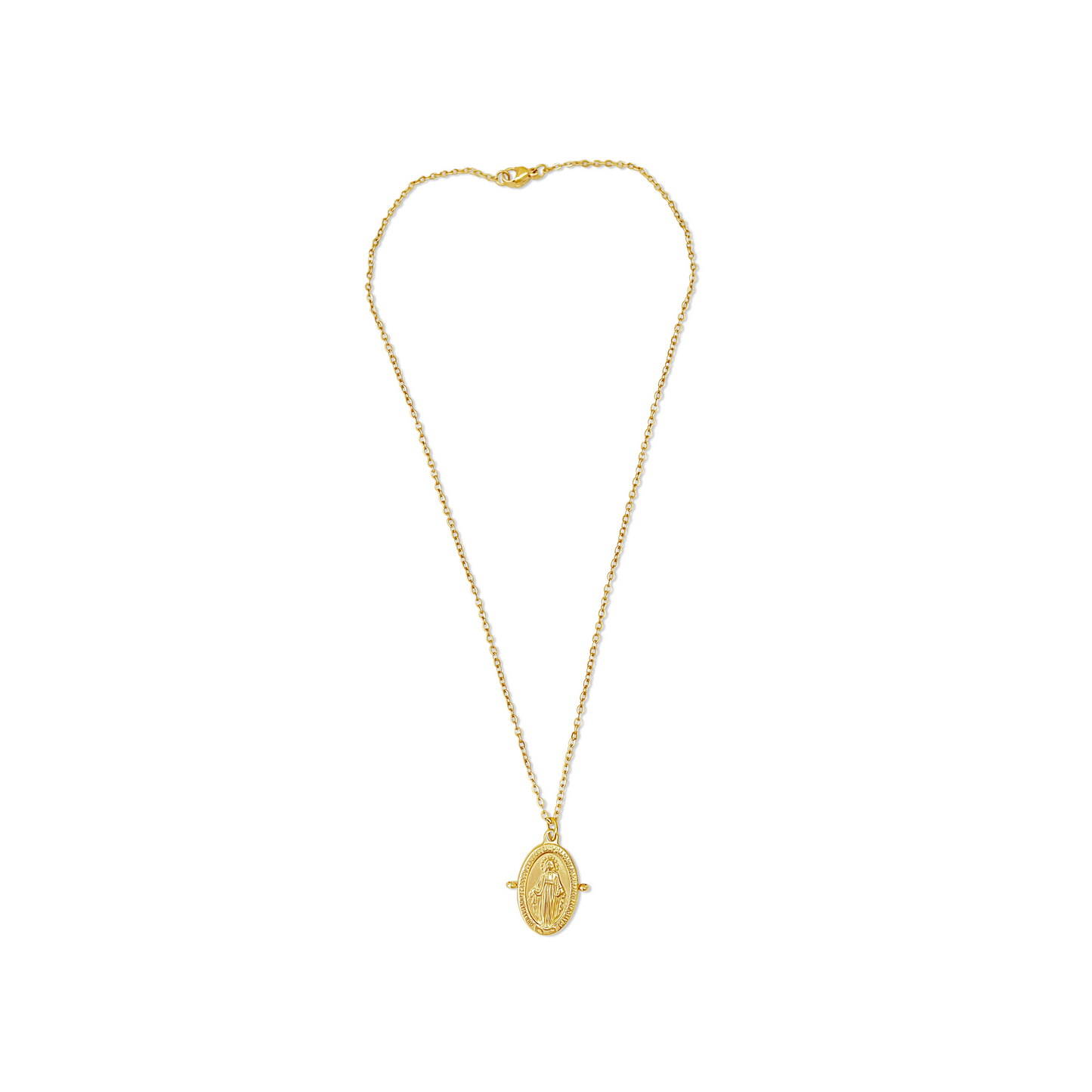 Double Post Portuguese Miraculous Medal Necklace