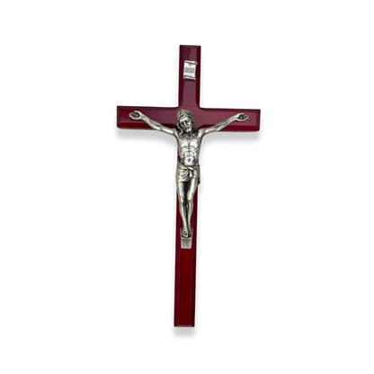 Cherry Crucifix With Silver Corpus