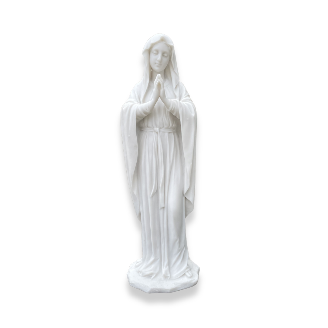 White Praying Madonna Statue