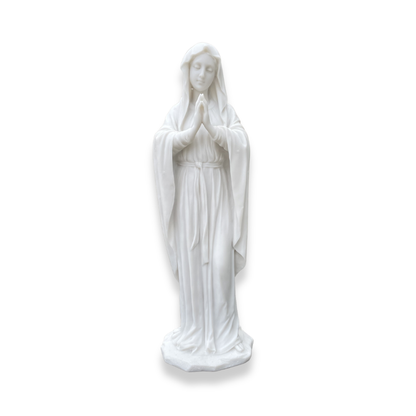 White Praying Madonna Statue