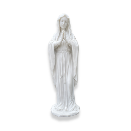 White Praying Madonna Statue