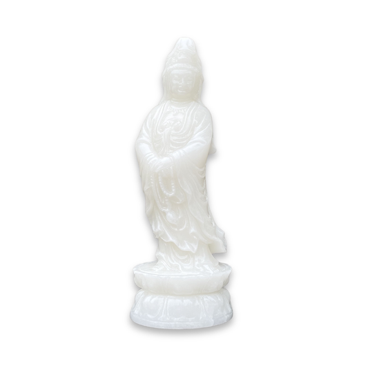 Luminous White Jade Kuan Yin Statue