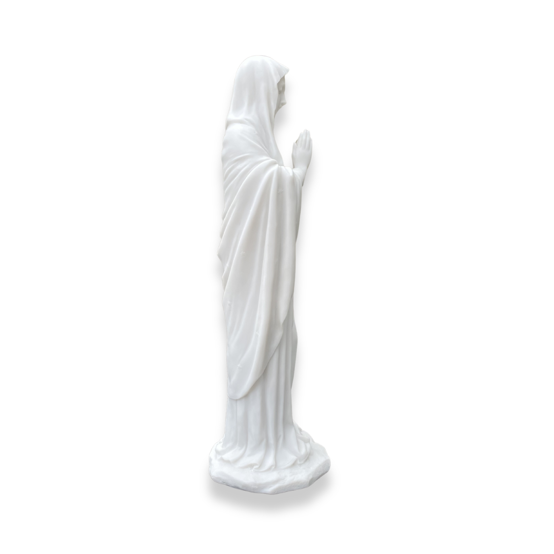 White Praying Madonna Statue