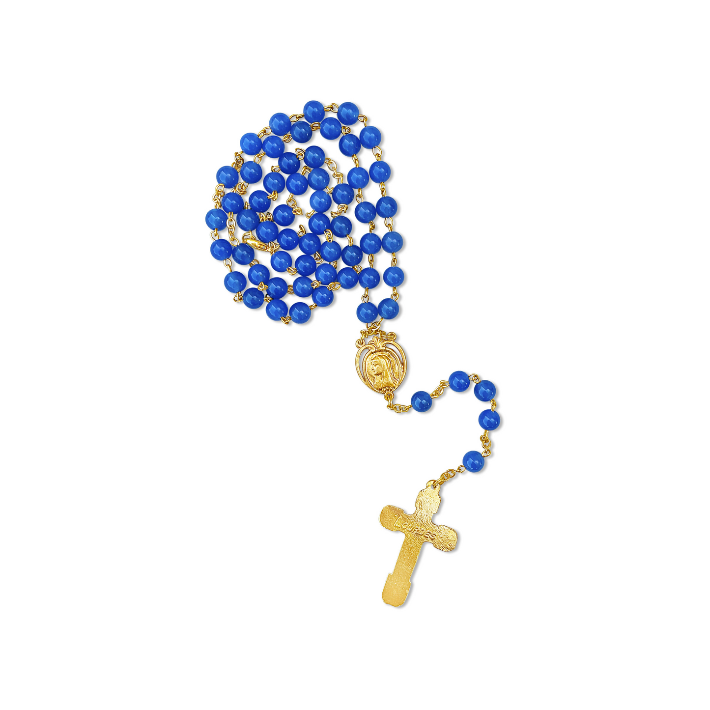 Heart-Shaped Marian Medal Lourdes Rosary