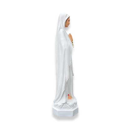 Notre Dame de Lourdes with Gold Rosary Statue