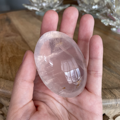 Pink Girasol Quartz Palm Stone