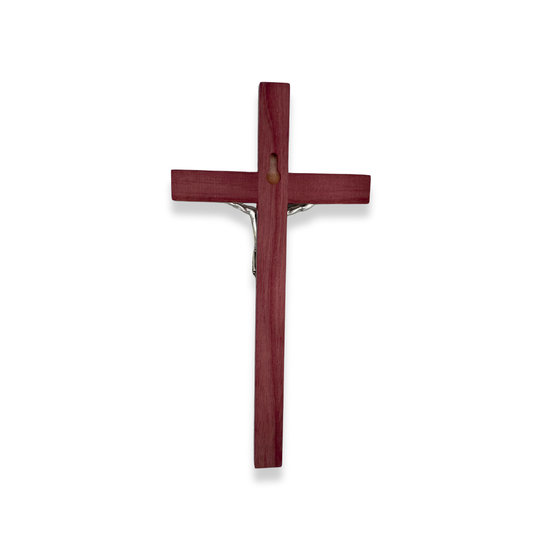 Cherry Crucifix With Silver Corpus