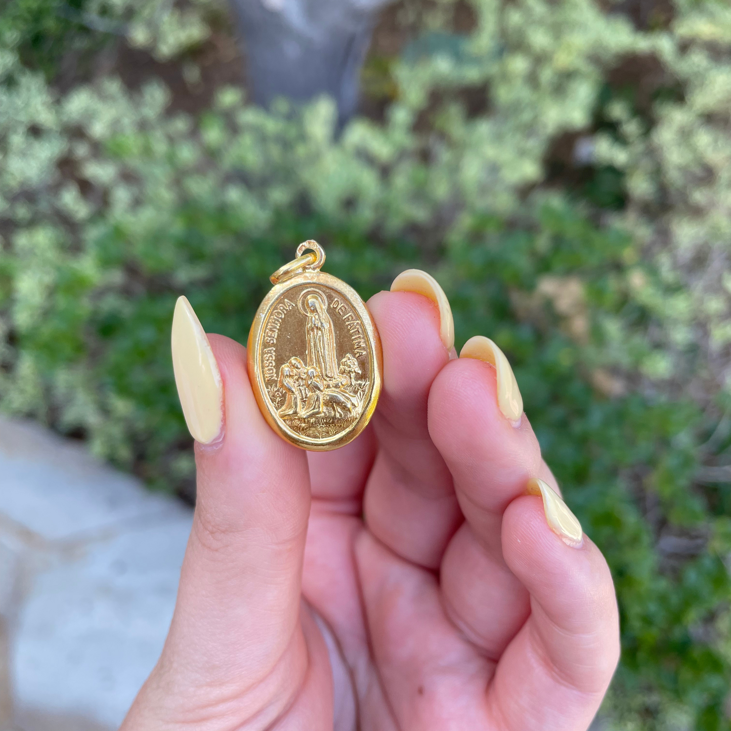 Our Lady of Fátima Double-Sided Oval Medal