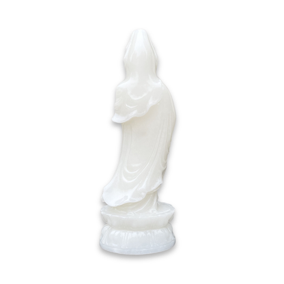 Luminous White Jade Kuan Yin Statue