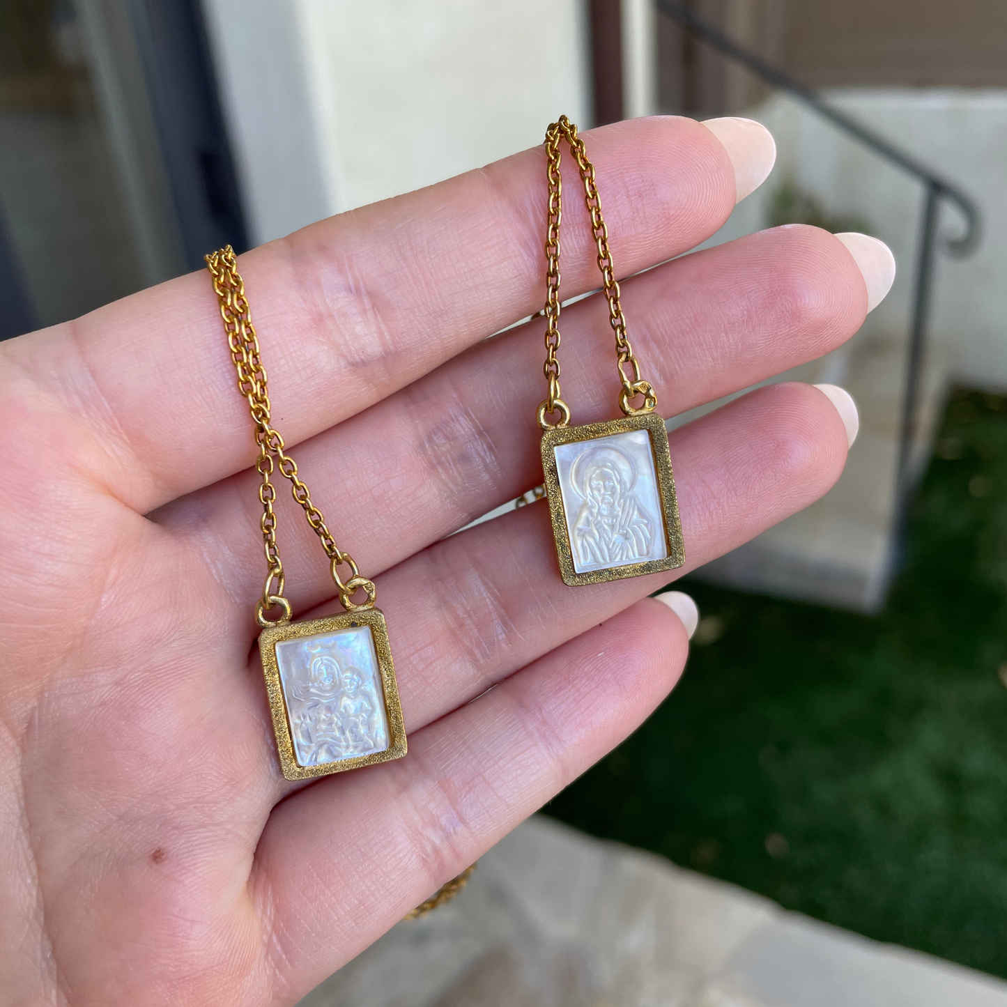 Mother-of-Pearl Scapular Necklace
