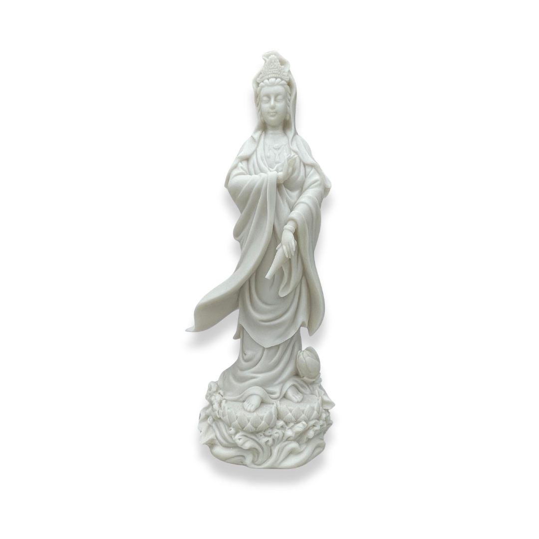 Kuan Yin on Lotus Pedestal Statue