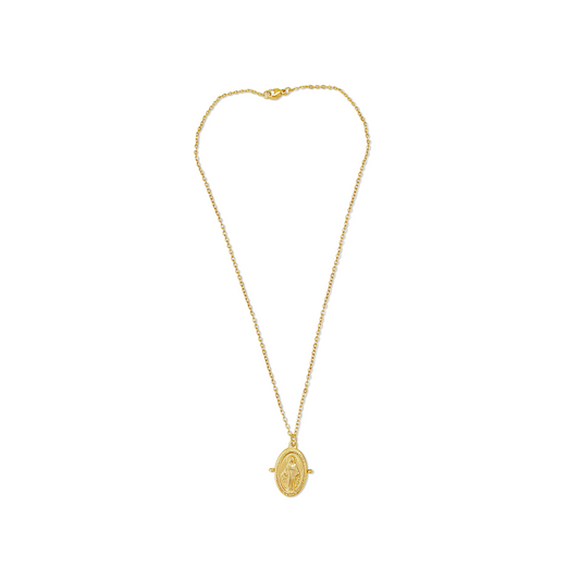 Double Post Portuguese Miraculous Medal Necklace