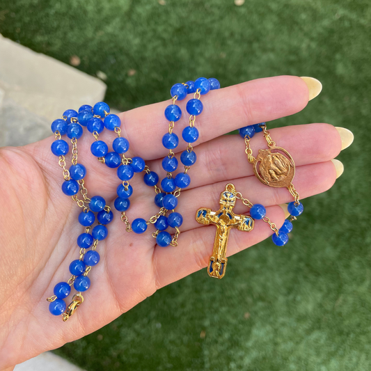 Heart-Shaped Marian Medal Lourdes Rosary