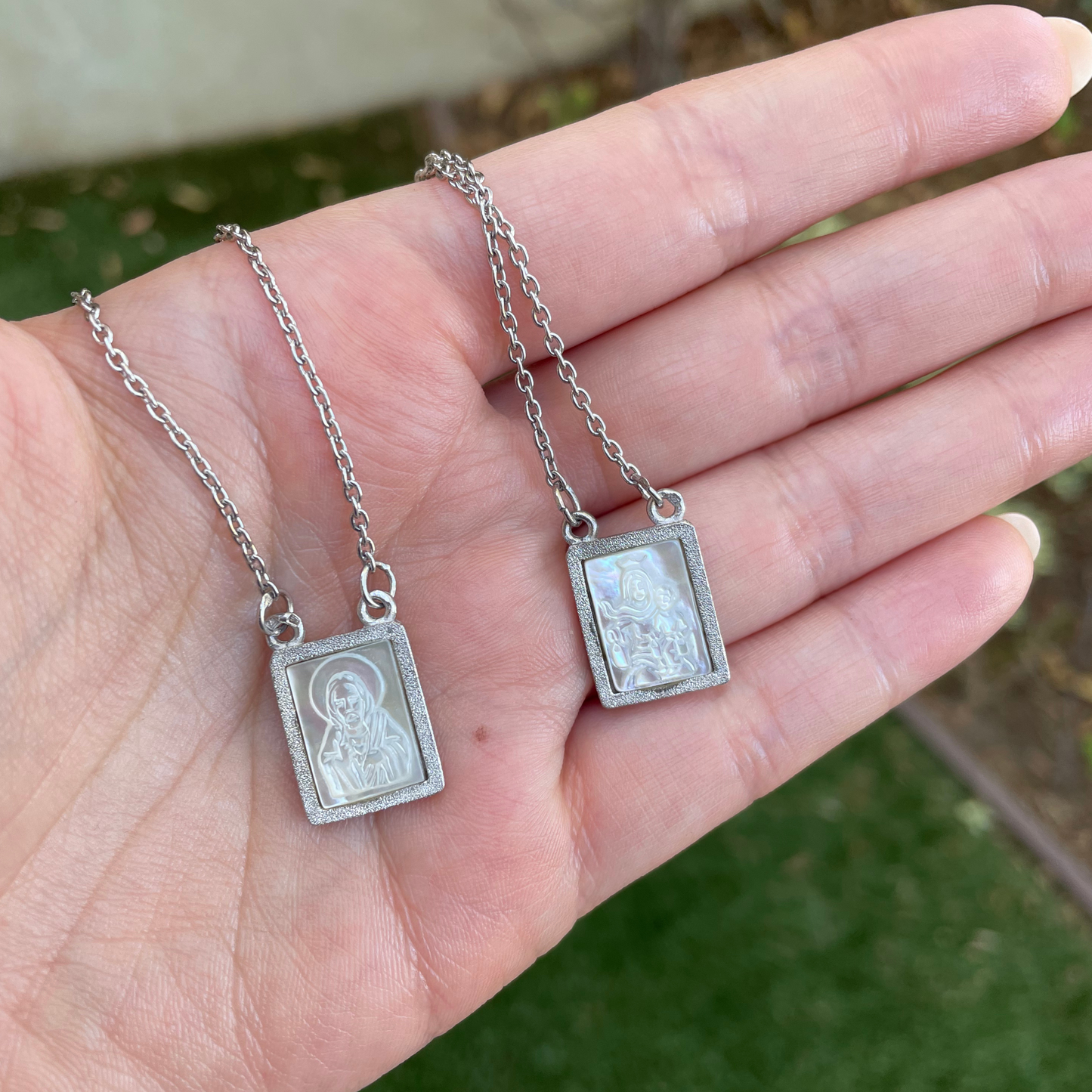 Mother-of-Pearl Scapular Necklace